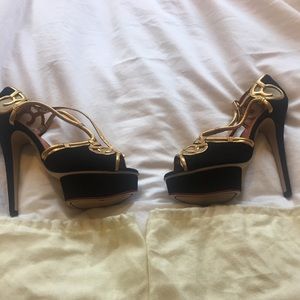 New Charlotte Olympia Suede Pumps - Black (9-10)